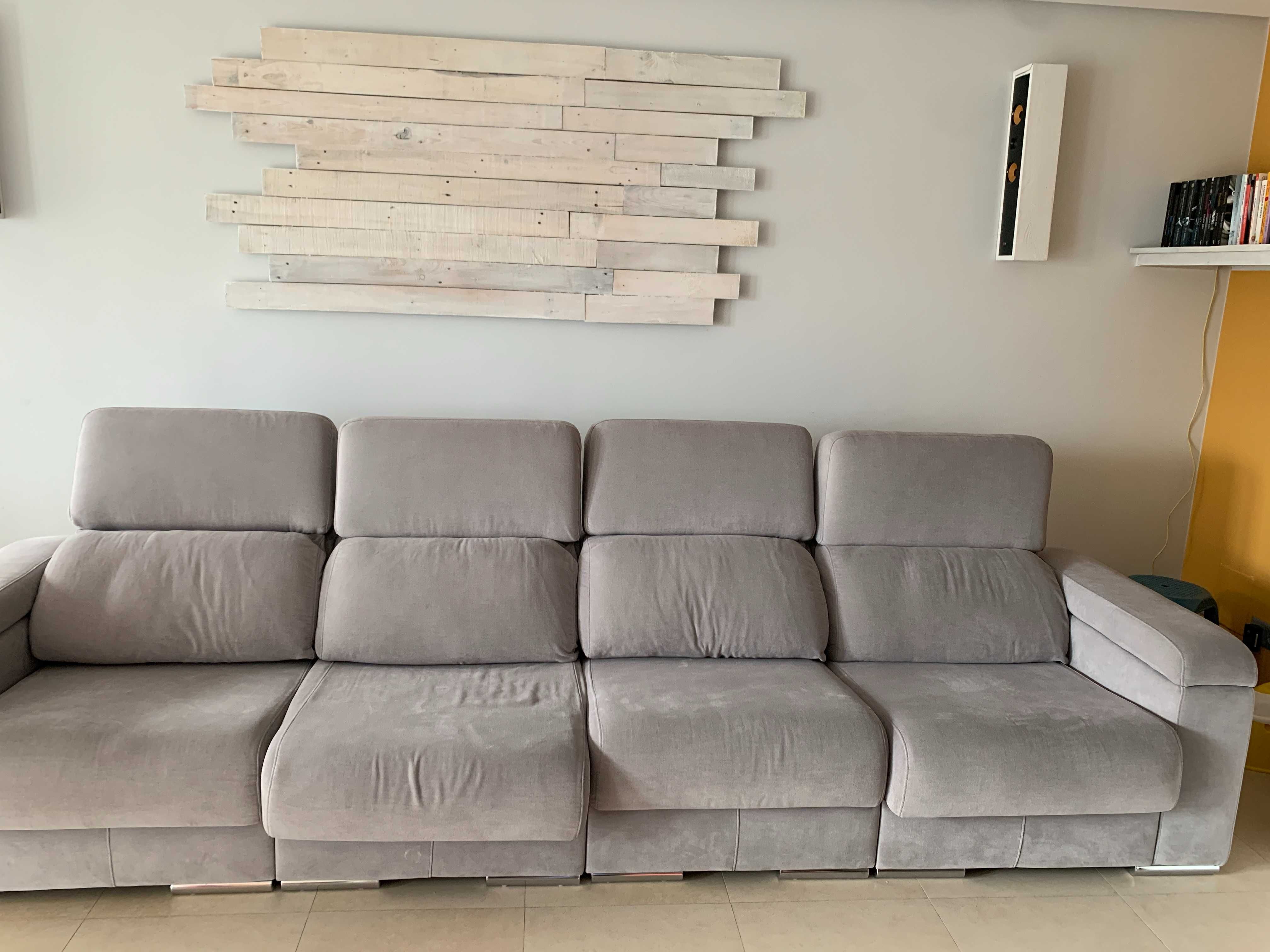 Sofá estilo “L” com lugares individuais assento extensível com tecido impermeável