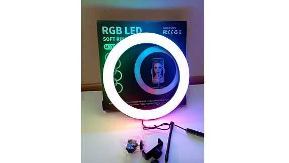 Кольцевая Led лампа 33 см. Модель RGB. Цветная, Светодиодный свет