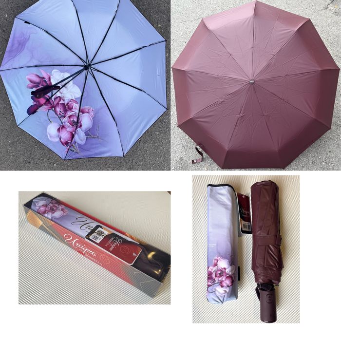 Жіноча парасолька автомат з квітами всередині 9 спиць