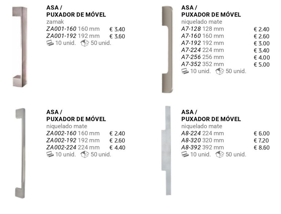 Asas/ Puxadores para porta de vidro ou madeira