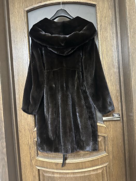 Норкова шуба з капюшоном blackglama