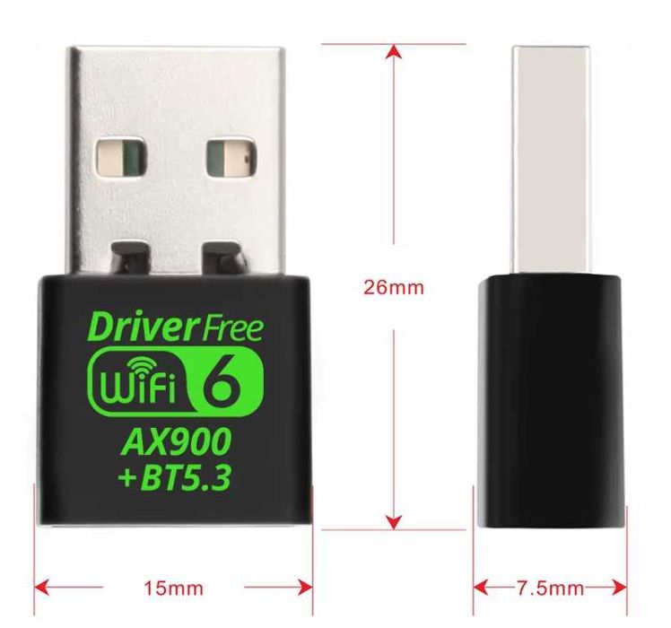 Adaptador USB WiFi 6 + Bluetooth 5.3 AX900