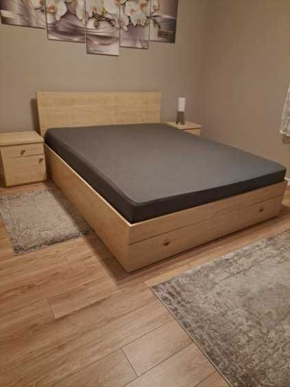 Meble do sypialni. Łóżko 200x160. Szafki. Szafa wnękowa.