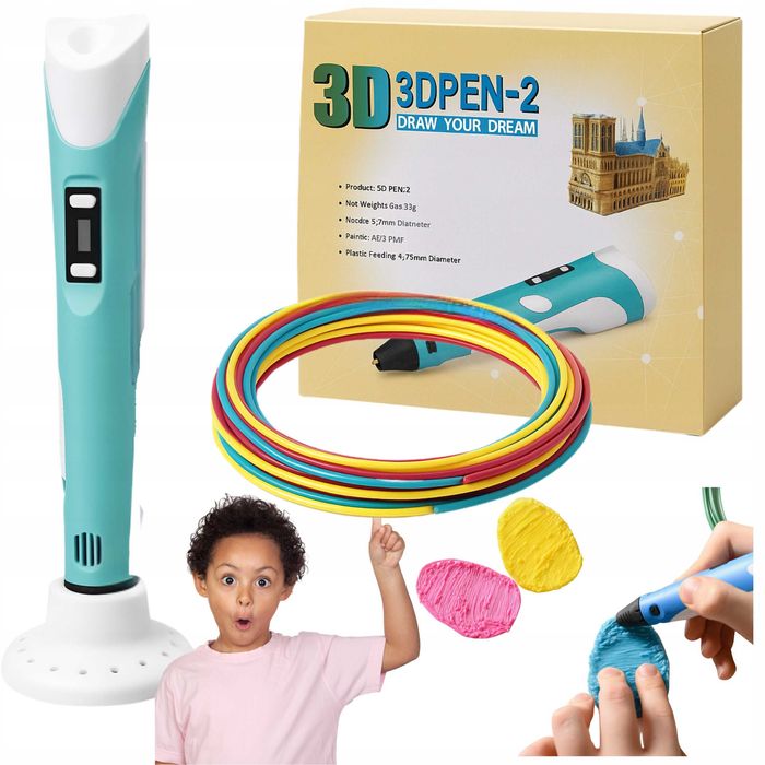 DŁUGOPIS 3D zestaw dla dzieci + filamenty