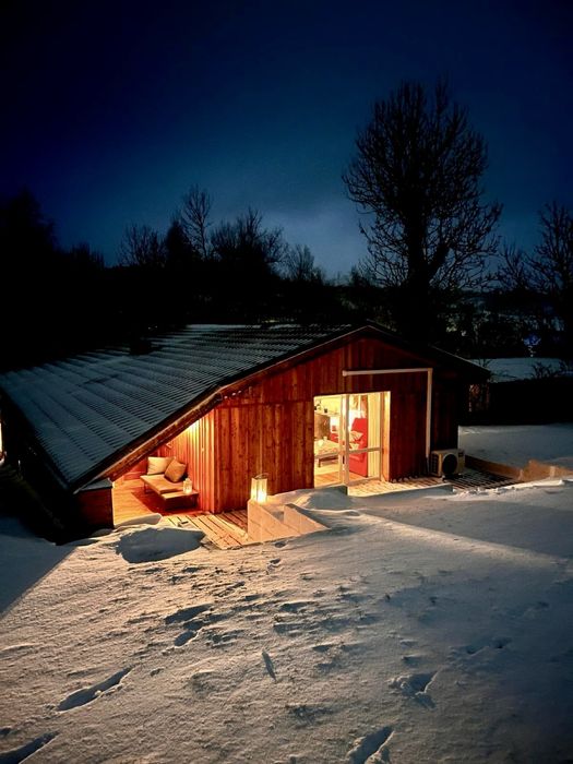 Święta/Sylwester!Domek drewniany 6-8 osób/ sauna/ staw/ grill