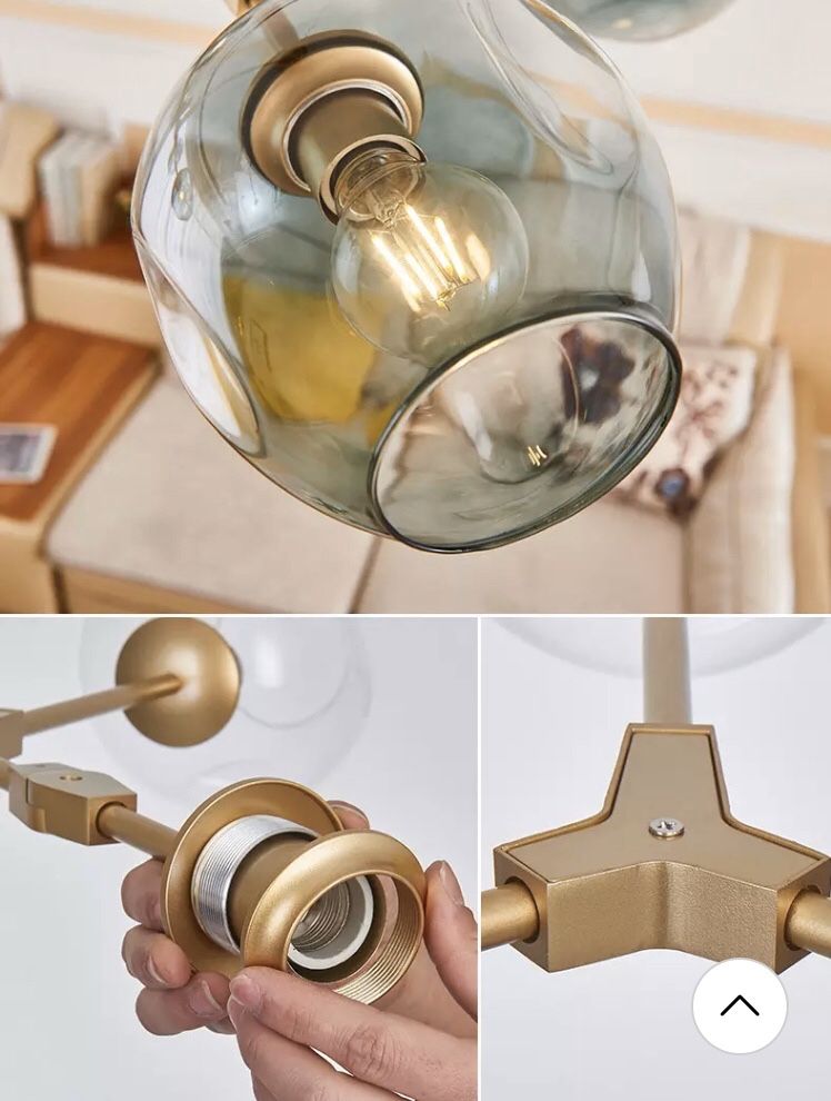 Nowoczesna szklana lampa Safavieh Aurelia kinkiet oświetlenie loft