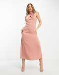 Vila 38 M Sukienka Midaxi Rose Pink H12282
