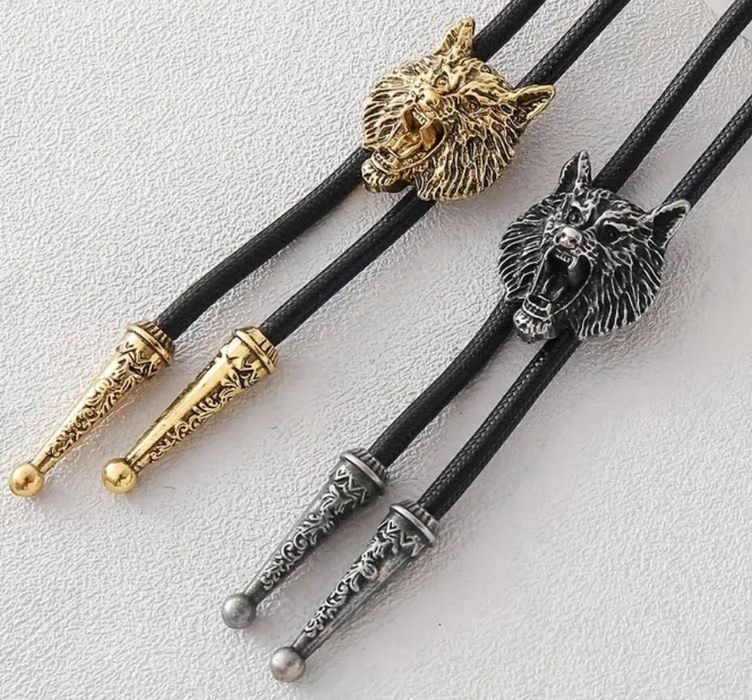 Bolo krawatnik ozdoba przypinka brosza myśliwska WILK, do garnituru.