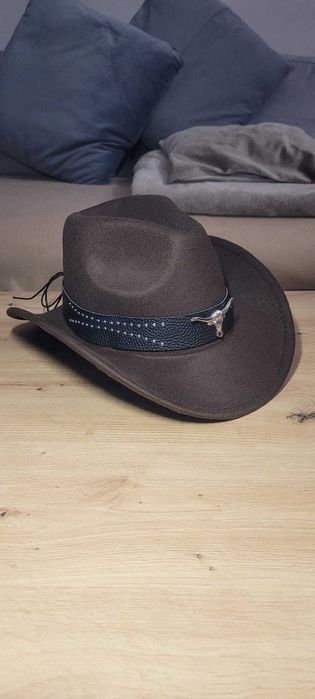 Brązowy kapelusz westernowy  styl Wild West, country, nowy