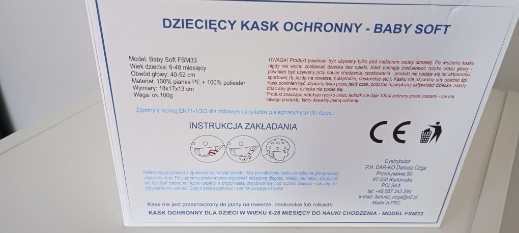 Kask ochronny dla dziecka 6-48mscy