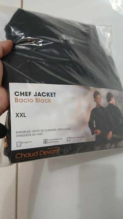 Nowy fartuch kucharski Chaud Devant Chef Jacket Bacio Black XXL