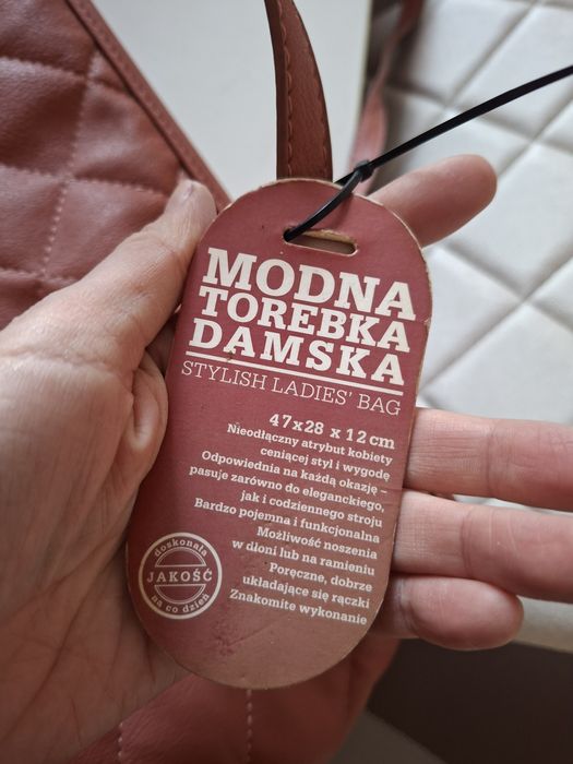 Duża torebka w kolorze brudnego różu