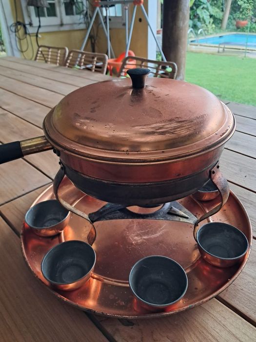 Aparelho de fondue em cobre