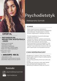 Psychodietetyk - Dietetyk /konsultacje online - jadłospisy