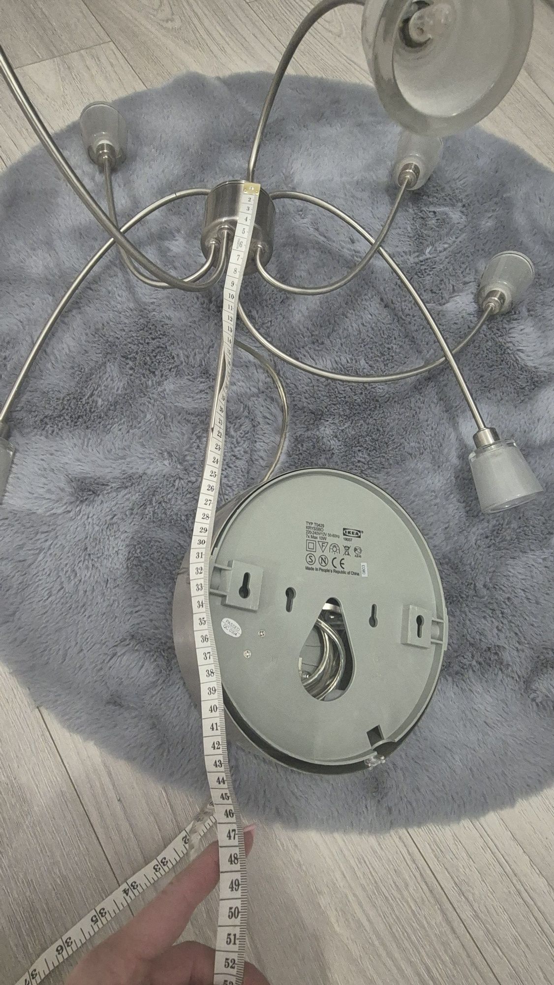 Lampa sufitowa elegancka chromowana lampa żyrandol
