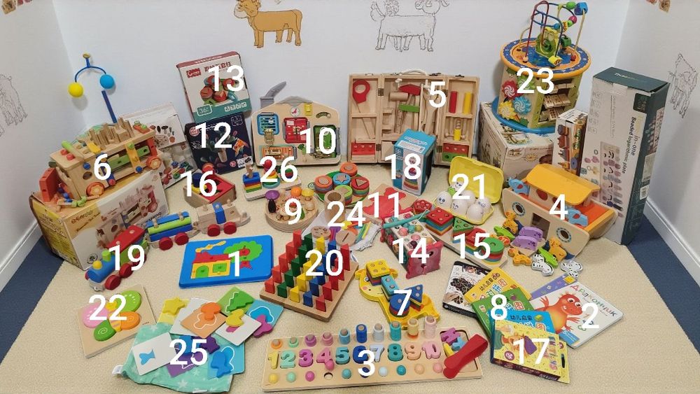 Дерев'яні Сортер Монтессорі піраміда інструменти пінцет