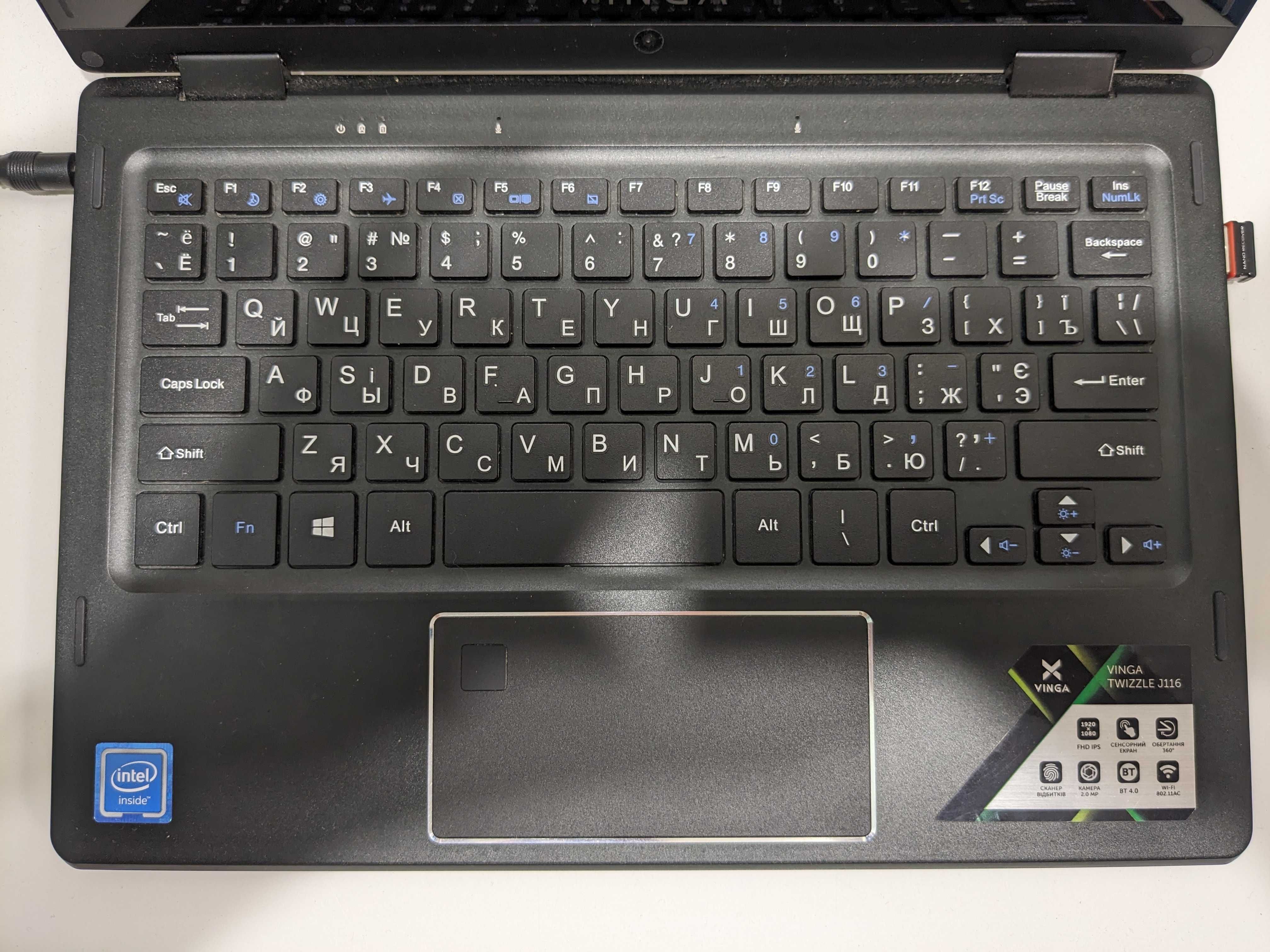 Ноутбук Vinga Twizzle J116 без АКБ, 11,6", IPS FullHD, сенсорний