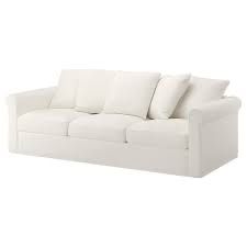 Sofa gronlid ikea 3 lugares branco creme + pufe com arrumação opcional