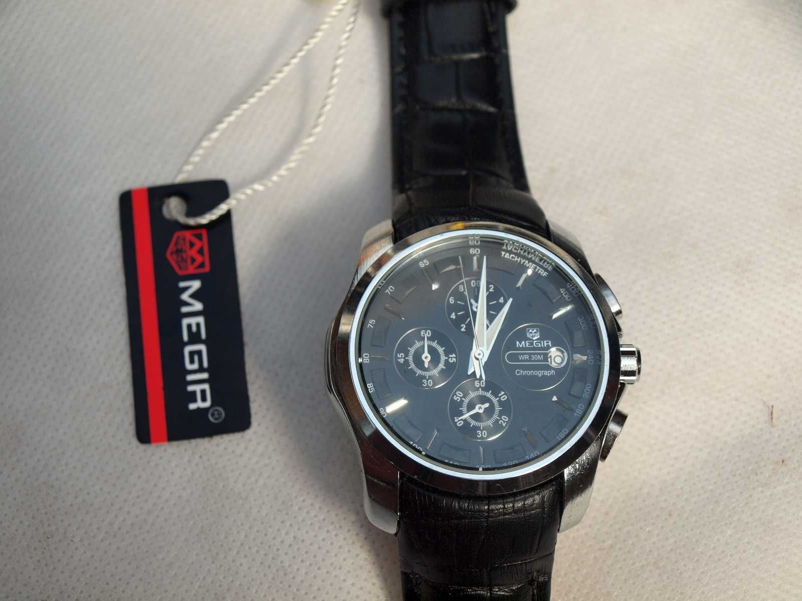 Zegarek męski MEGIR M5003G pasek chronograf datownik