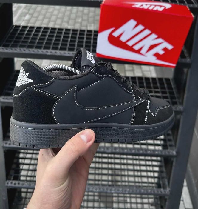 Кроссовки Найк мужские кожаные нубук черные Nike замшевые
