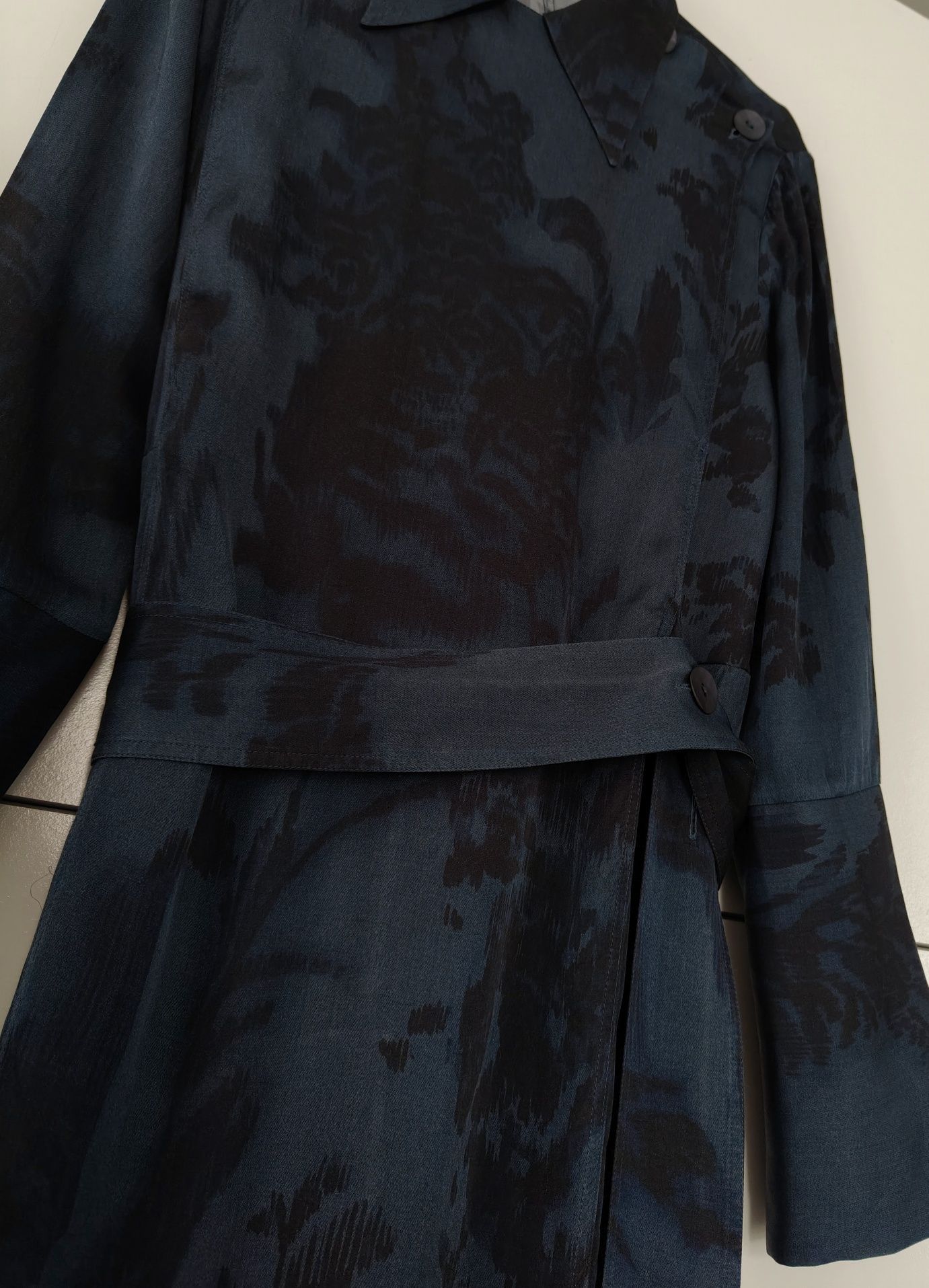 Sukienka Massimo dutti 38 M granatowa tie dye wiskozowa