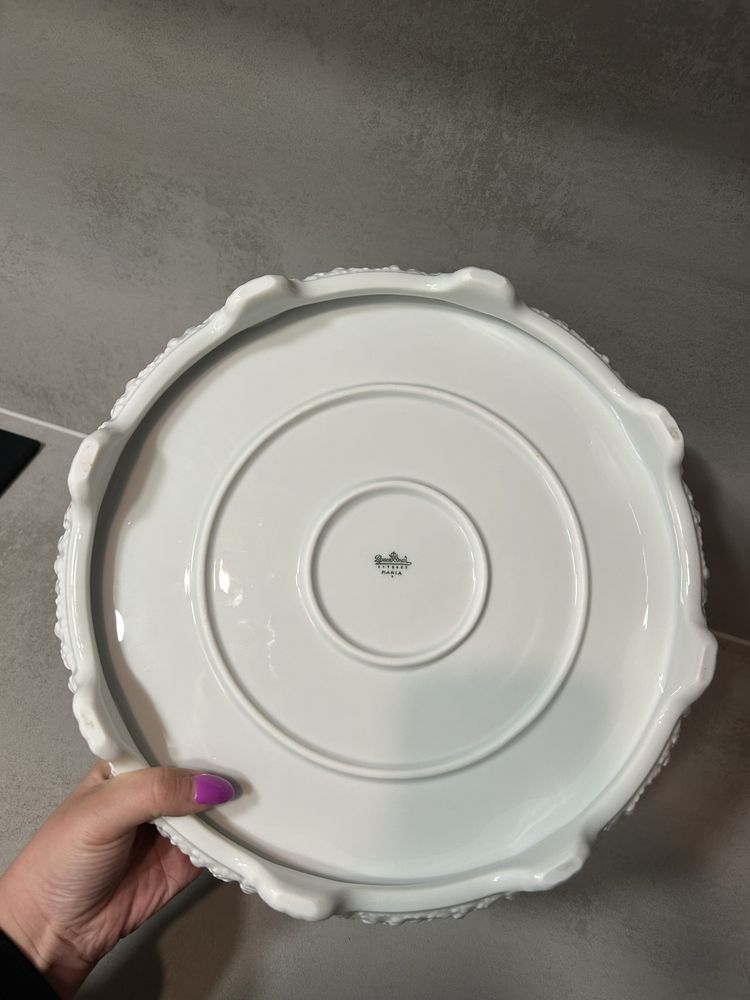 Talerz patera na tort Rosenthal Biała Maria porcelana