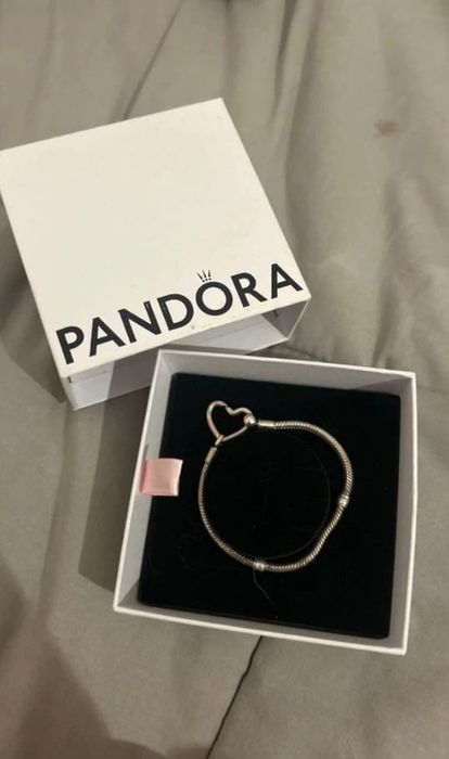 Pandora pulseira malha snake fecho coração