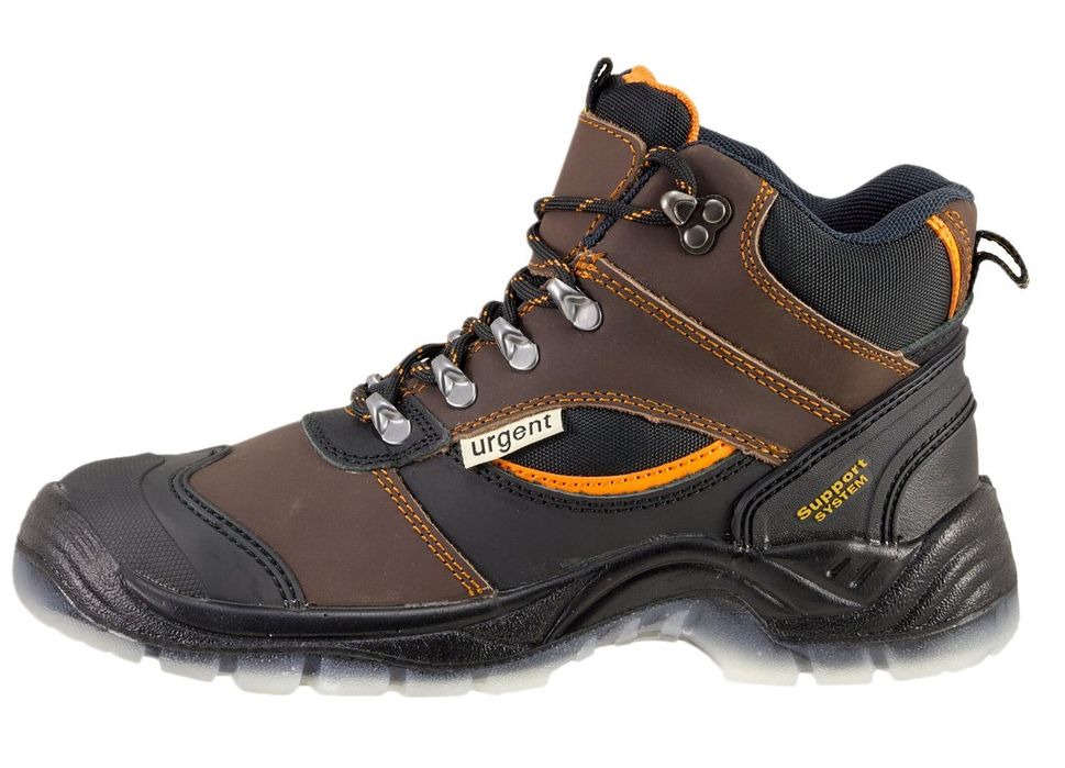 Buty robocze ochronne skórzane z metalowym podnoskiem wysokie BHP 40