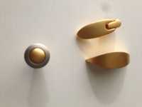 Ручка мебельная кнопка и капля металл матовое золото Италия