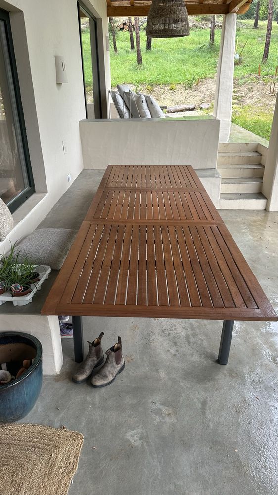 Mesa exterior madeira extensivel ate 3 metros