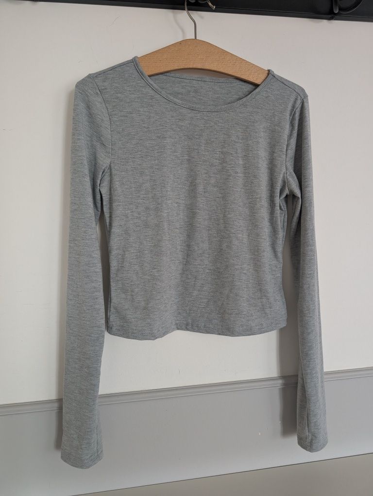 Szara koszulka Basic. Nowa. Rozm.S. Crop Top.