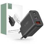 Tech-protect Nc30w 3-port Network Charger Pd30w/qc3.0 Black