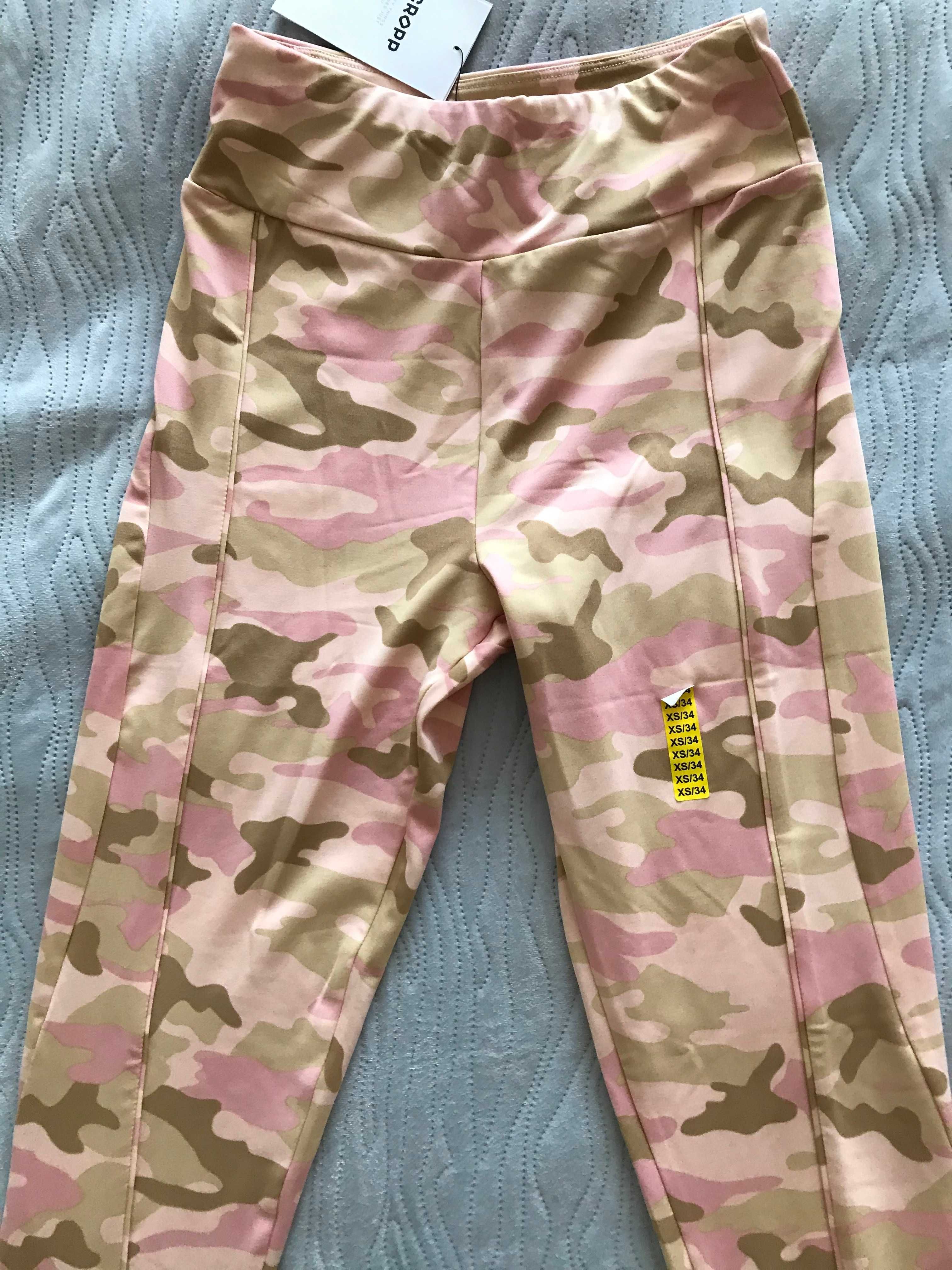 Legginsy CROPP getry moro kamuflaż xs 34