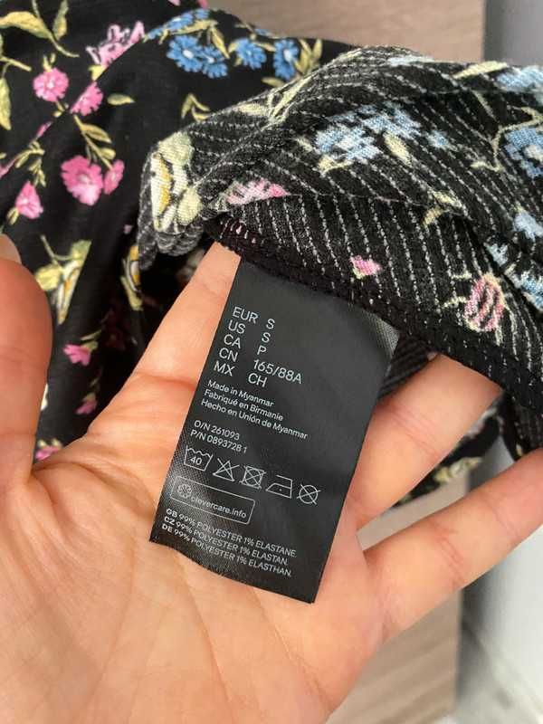 Sukienka letnia z bufkami krótka letnia floral S w kwiaty kwiatki H&M