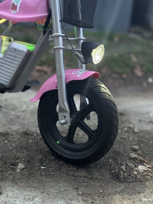 Дитячий електромотоцикл рожевий