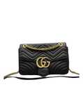 GUCCI Skórzana czarna torebka Marmont