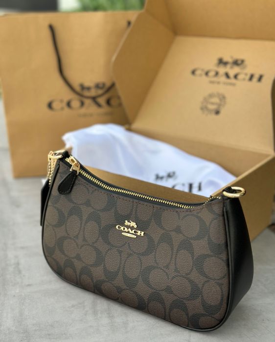 Сумка Coach Teri brown жіноча сумочка коач женская