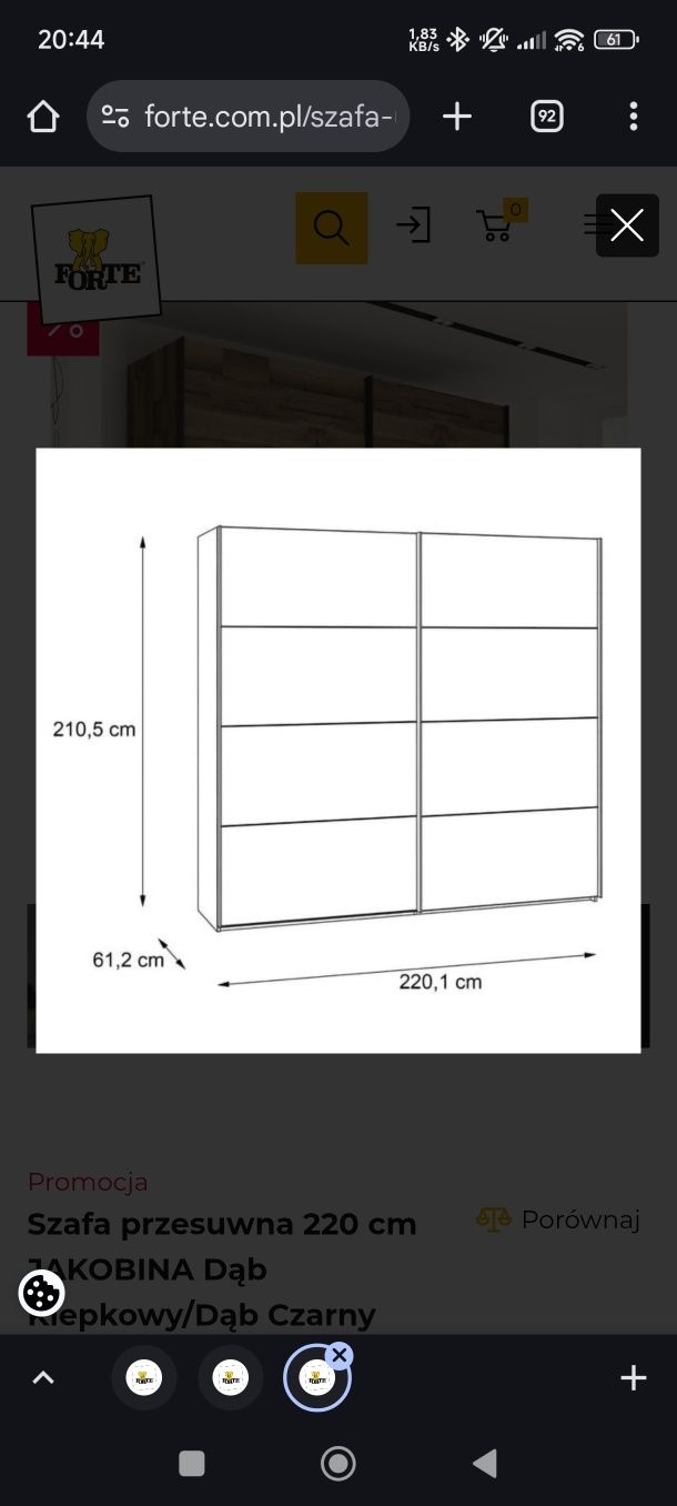 Szafa Forte Jakobina biała, Boho duża, 220cm