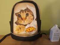 Plecak, torba, tornister, z kotem, kot oops