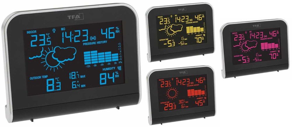 метеостанція радіометеостанція TFA чорна, Д 160 x Ш 87 x В 165 мм