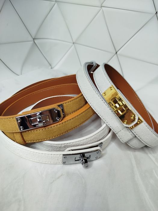 Тонкий жіночий ремінь ермес, модний шкіряний ремінь 2 см