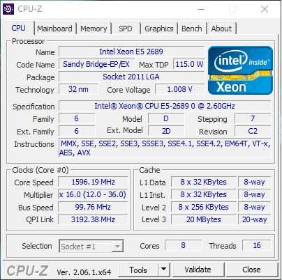 Комплект x79, 16Gb 1300Mg, Xeon E5-2689 2600 MHz