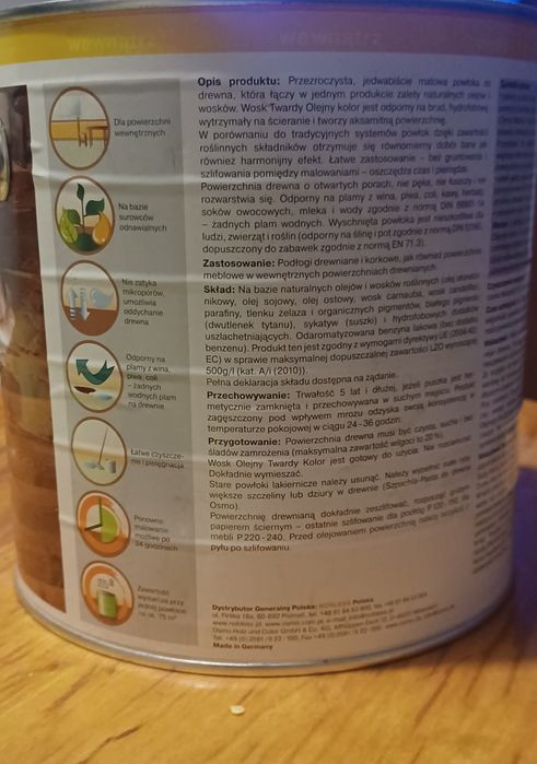 Osmo 3073 Wosk Twardy Olejny Terra 2,5 l. Plus 2,5 l gratis = 5l.