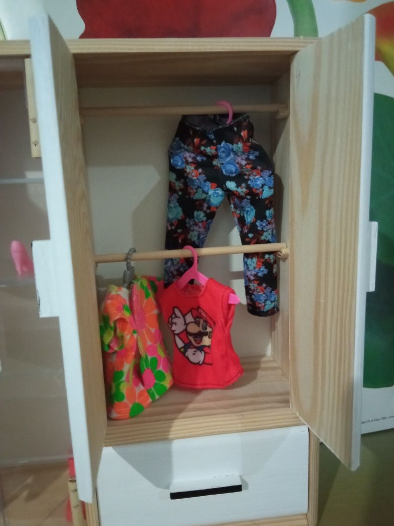 Mebelki dla lalki barbie szafa z szafką na buty torebki