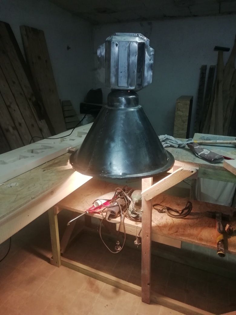 Lampa loft przemysłowa PRL latarnia z blachy