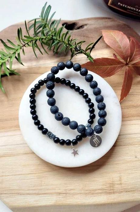 Zestaw Bransoletek dla Skorpiona! Lawa, Onyks, Hematyt - Silna Ochrona