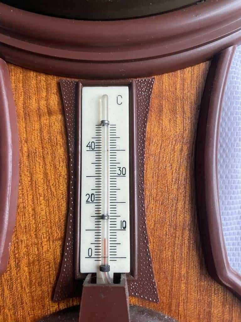 Stary zegar ścienny termometr barometr / antyk ZSRR