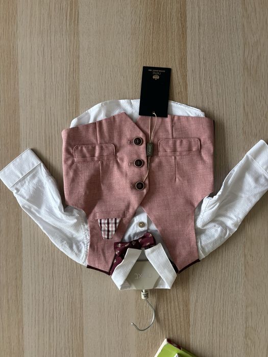 Koszula biała kamizelka next 3-6 kg 68 chrzest wesele