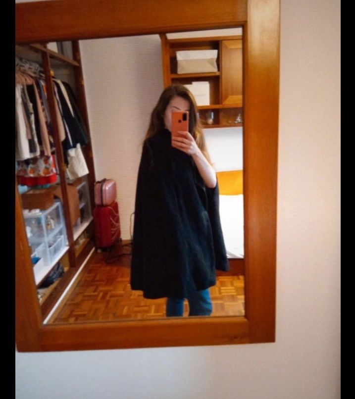 Capa poncho preto sem mangas, Tamanho Único, Fecor