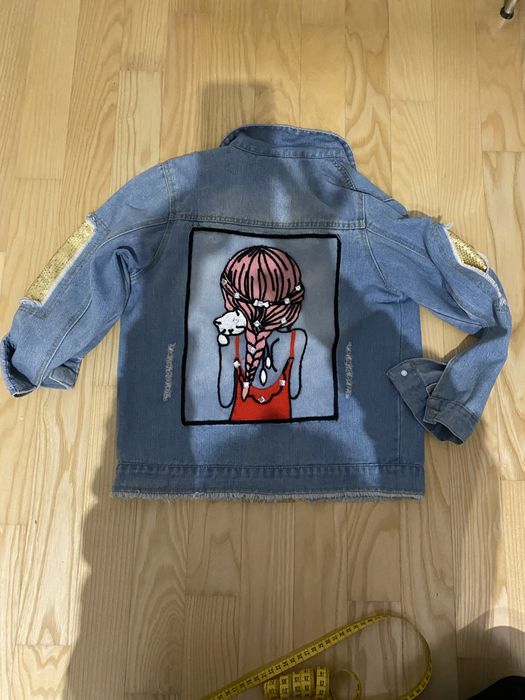 Bluza jeansowa kurtka zdobione plecy 140 cm